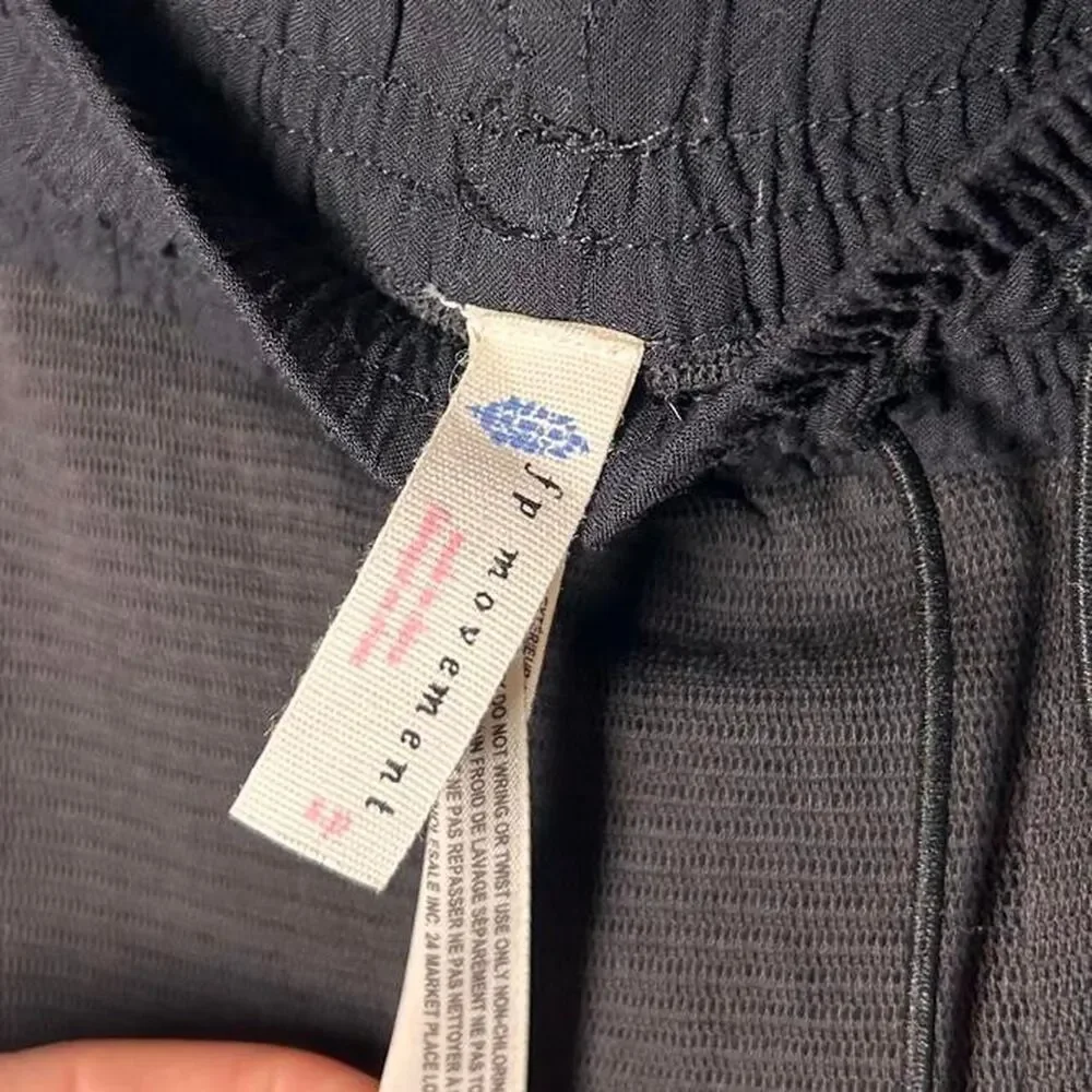 Free People Pippa Black Mesh Tiered Wide Leg Pants Small Whimsigoth Fairy Goth - Picture 6 of 7